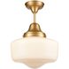 Schoolhouse 1 Light Venetian Brass Semi-flush Mount Ceiling Light