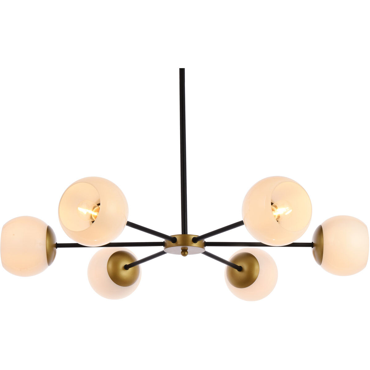 Briggs 6 Light 36 inch Black and Brass Pendant Ceiling Light