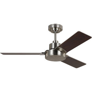 Jovie 44 44 inch Brushed Steel with Silver/American Walnut reversible blades Indoor/Outdoor Ceiling Fan