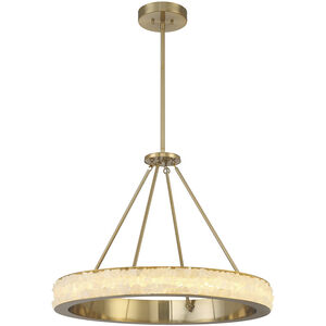 Divinely LED 29 inch Celeste Brass Chandelier Ceiling Light