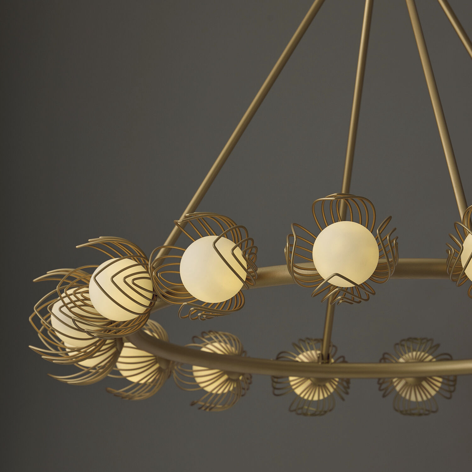Flora 16 Light 39 inch Buffed Gold Chandelier Ceiling Light