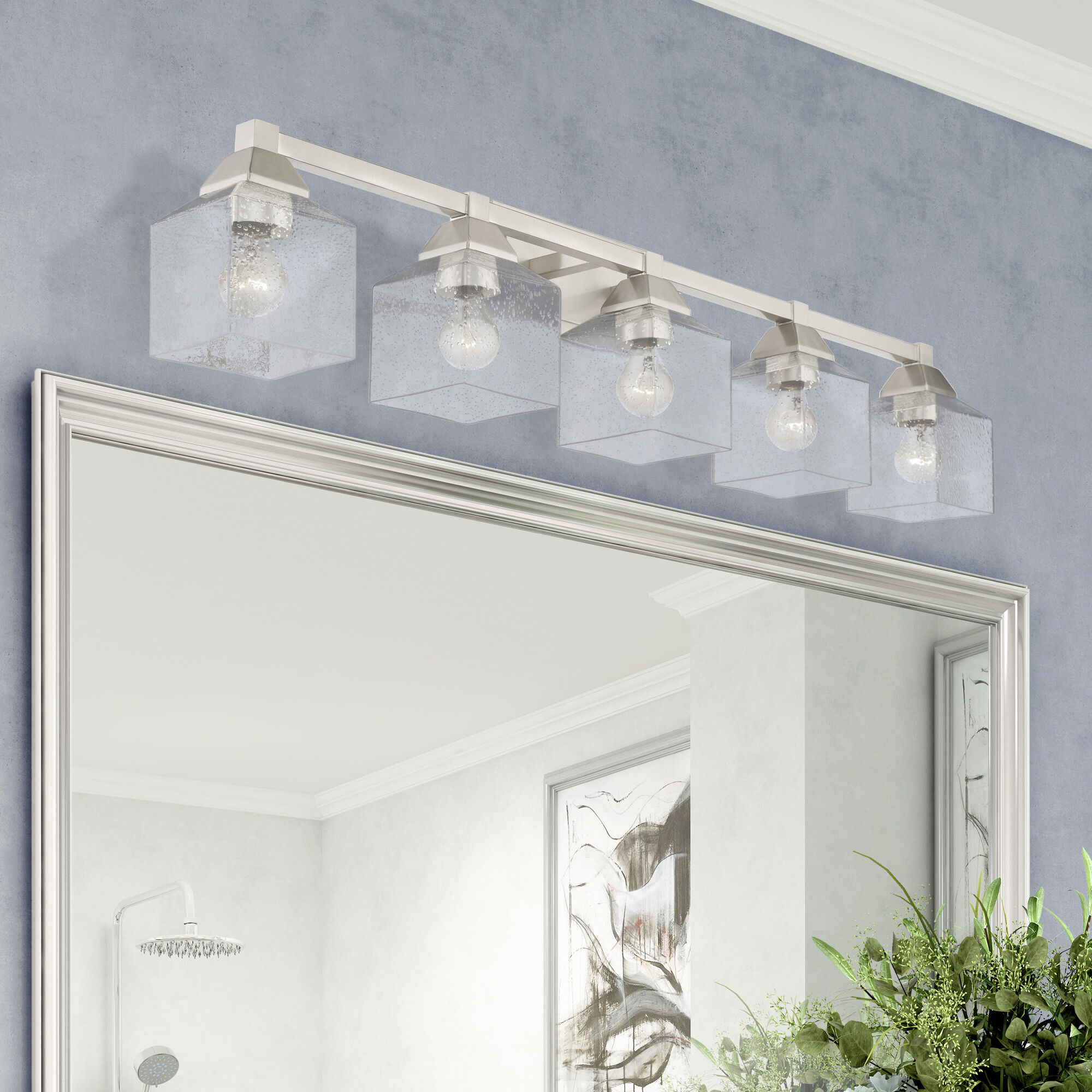 Aragon 5 Light 42 inch Brushed Nickel Vanity Sconce Wall Light