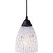 Classico LED 5 inch Dark Rust Mini Pendant Ceiling Light in Snow White Glass