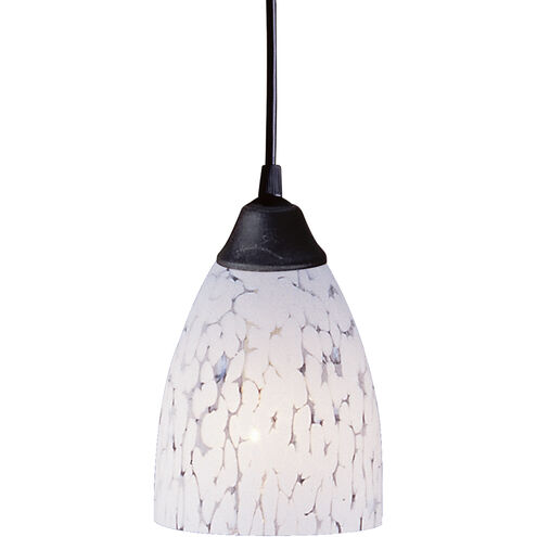 Classico LED 5 inch Dark Rust Mini Pendant Ceiling Light in Snow White Glass