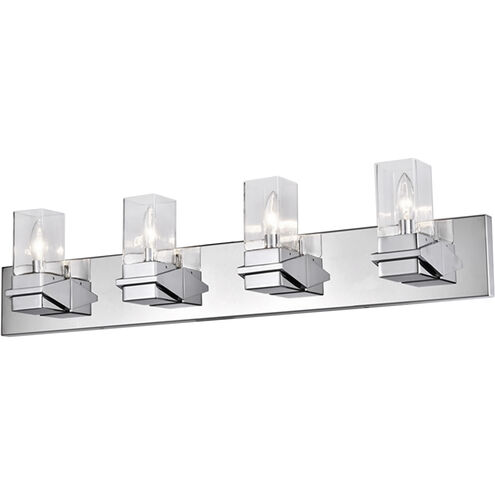Veronica 4 Light 32 inch Polished Chrome Vanity Light Wall Light