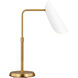 AERIN Tresa 29.25 inch 9 watt Matte White and Burnished Brass Task Table Lamp Portable Light in Burnished Brass / Matte White