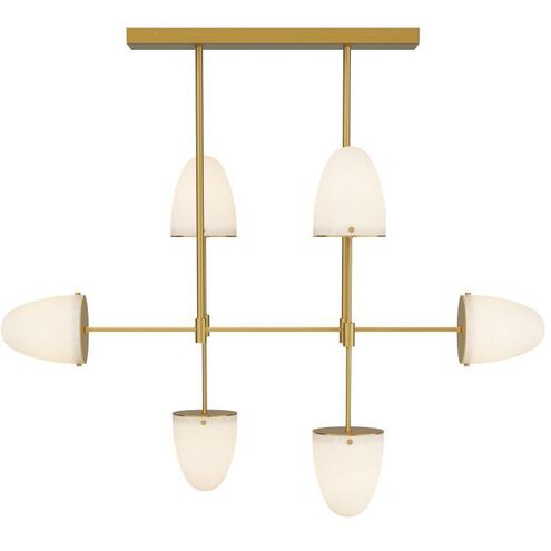 Alazani 35 X 28.5 inch Antique Brass Linear Chandelier Ceiling Light