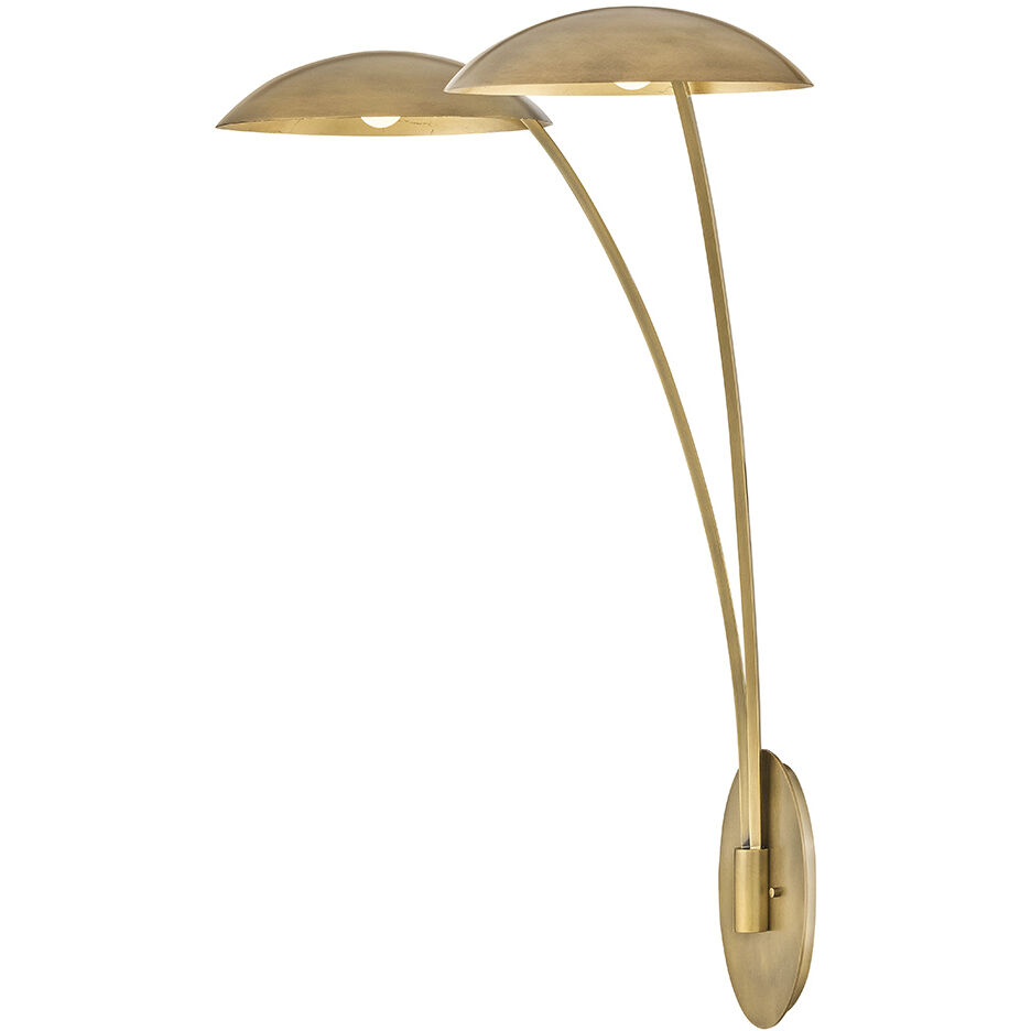 Glenn Sconce Wall Light in Heritage Brass with Gold Leaf