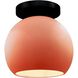 Radiance LED 10 inch Gloss Blush and Matte Black Semi Flush Ceiling Light