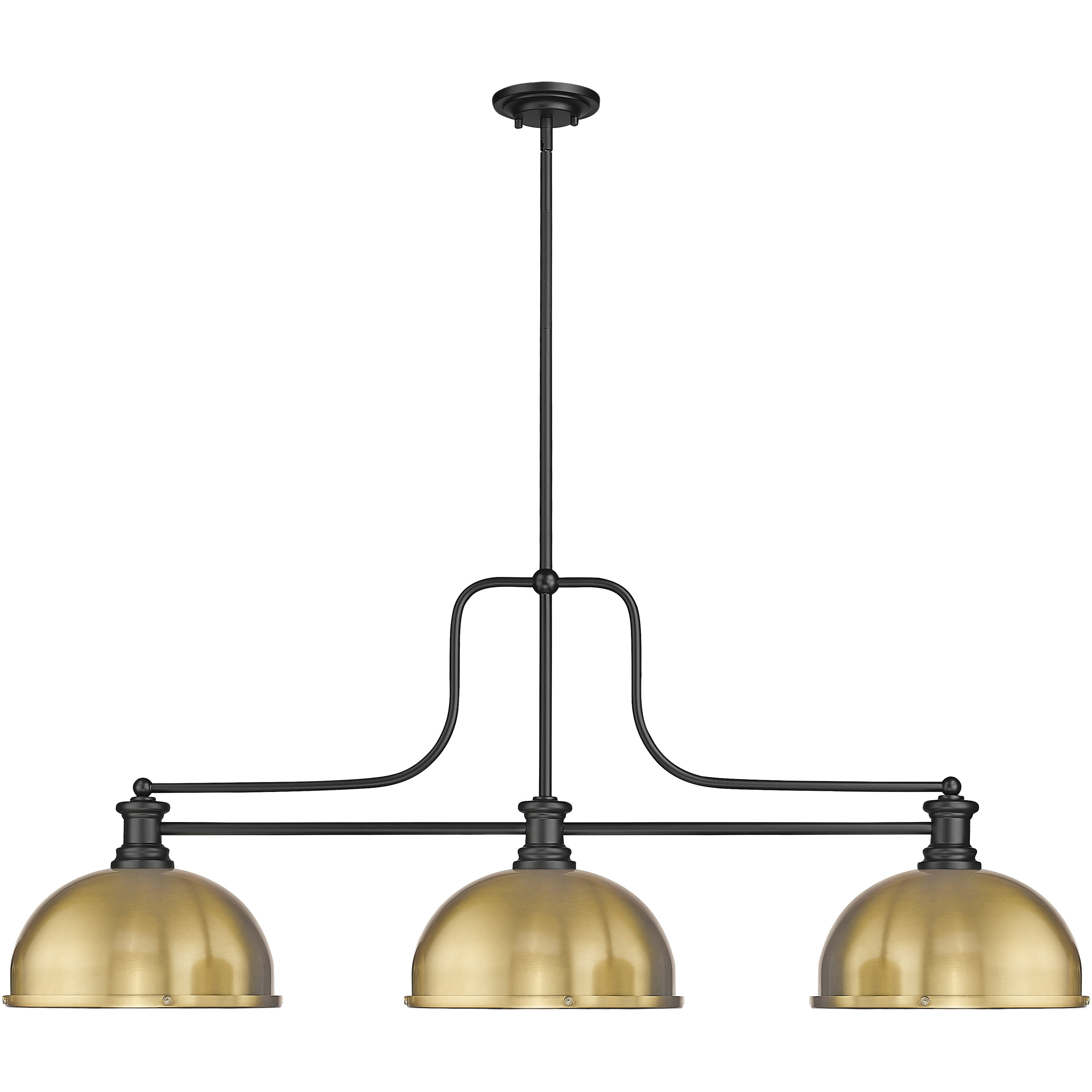 Z-Lite 725-3MB-D12HBR Melange 3 Light 52 inch Matte Black