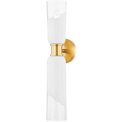 Wasson 2 Light 4.75 inch Aged Brass Wall Sconce Wall Light