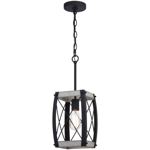 Montclare LED 7.5 inch Textured Black and White Ash Mini Pendant Ceiling Light