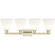Arcadia Berkshire Glass 4 Light 35 inch Antique Brass Bath Vanity Light Wall Light