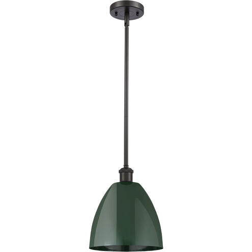 Ballston Plymouth Dome 1 Light 9 inch Oil Rubbed Bronze Pendant Ceiling Light in Matte Green