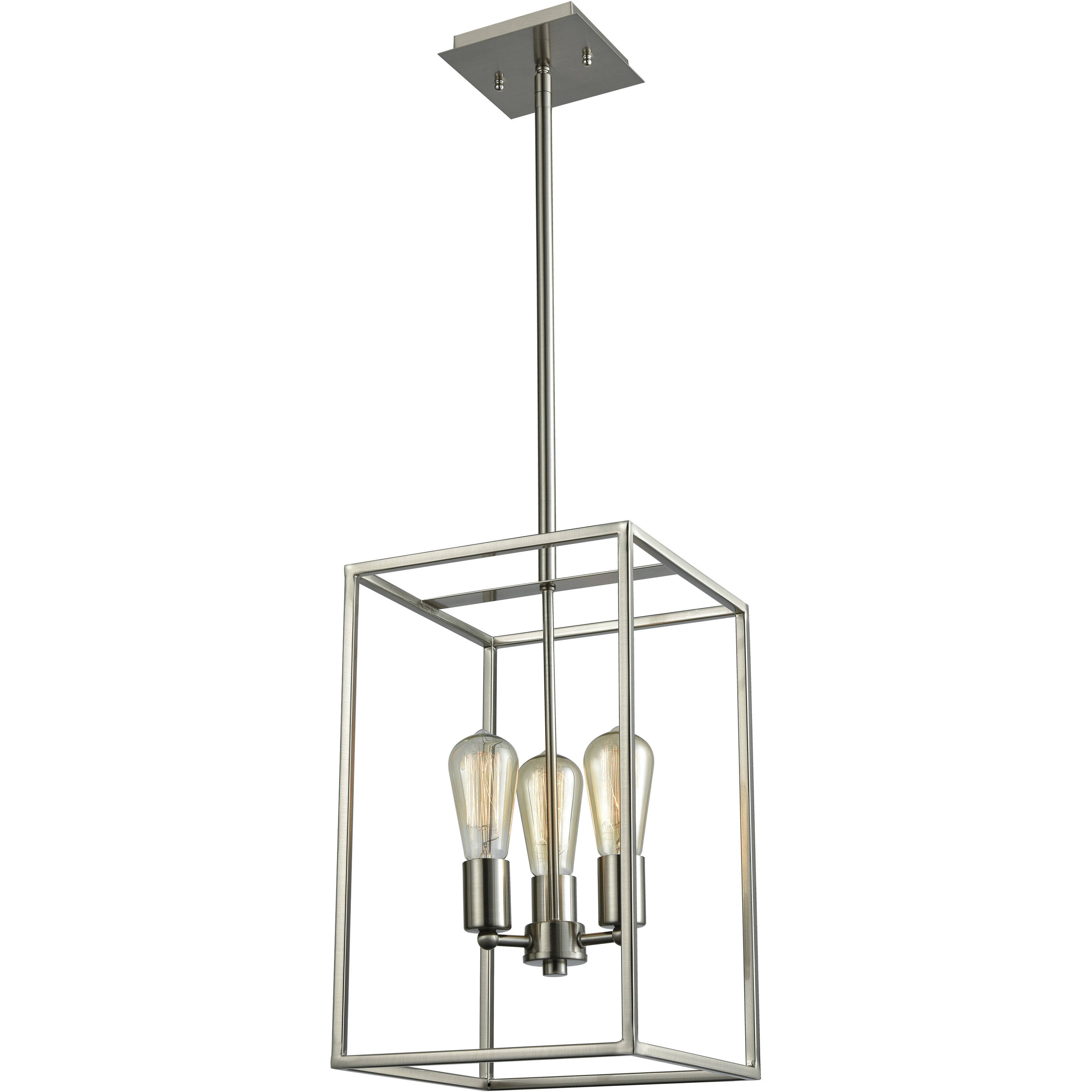 Williamsport 3 Light 10 inch Brushed Nickel Chandelier Ceiling Light
