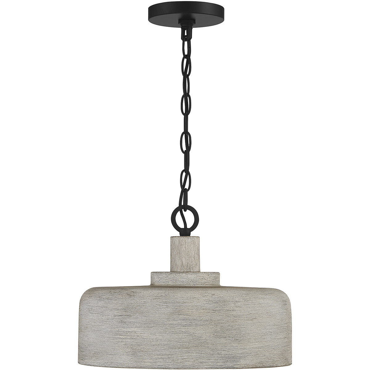 Farmhouse 1 Light 14 inch Weathered Gray with Black Pendant Ceiling Light
