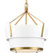Marin 1 Light 14 inch Satin Brass with White Pendant Ceiling Light