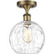 Athens Water Glass 1 Light 8 inch Brushed Brass Semi-Flush Mount Ceiling Light
