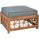 Teak Lattice 32 X 32 inch Gray Outdoor Cushion, Square Ottoman Cushion
