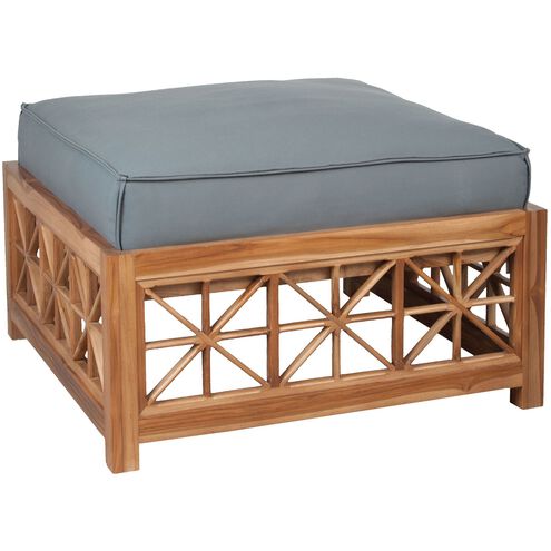 Teak Lattice 32 X 32 inch Gray Outdoor Cushion, Square Ottoman Cushion