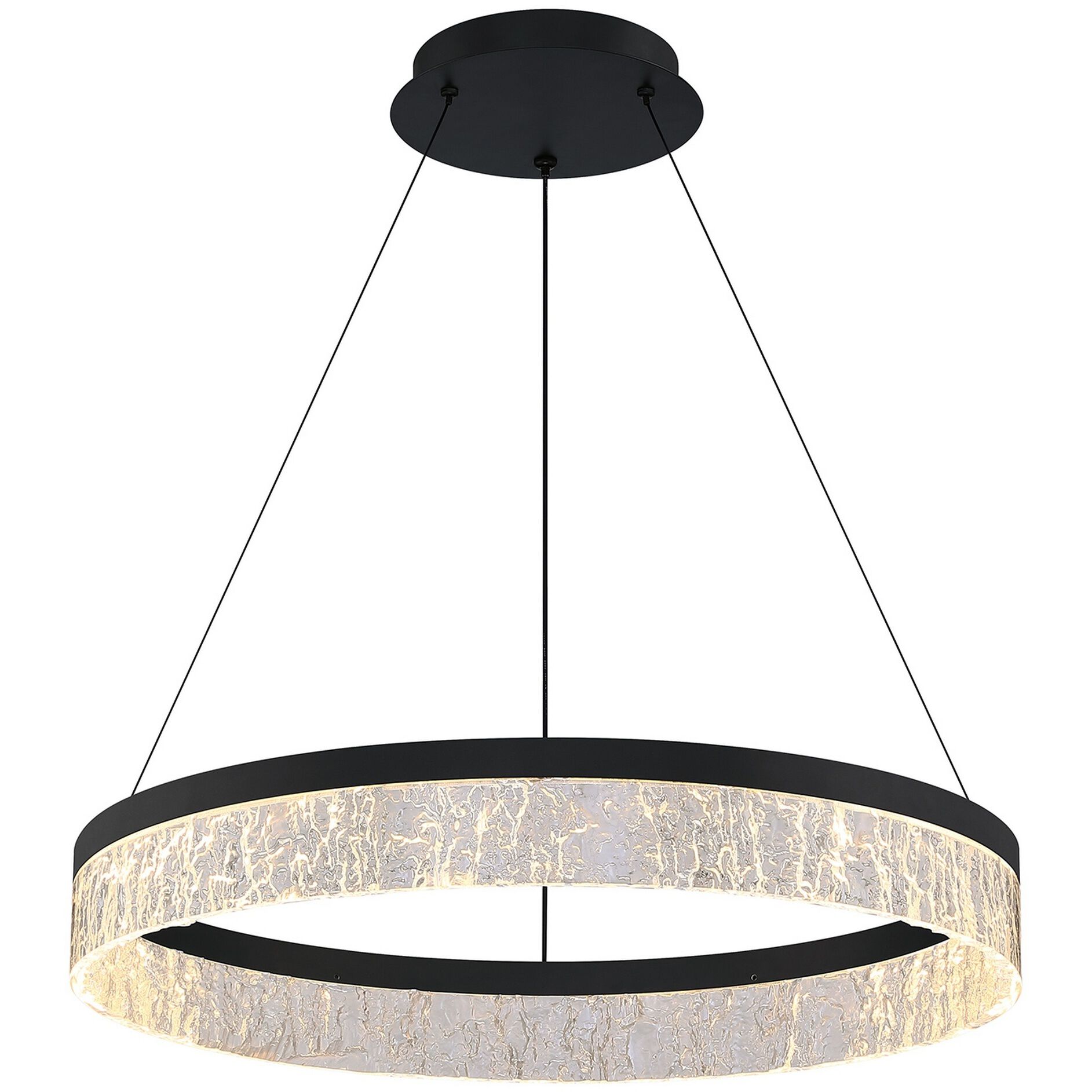 Arctic Ice 1 Light 24 inch Black Pendant Ceiling Light
