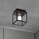 Caged Wet LED 6.81 inch Black / Brass Outdoor Semi-Flush Mount