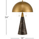 Edith 24 inch 7 watt Coffee Brown and Antique Brass Table Lamp Portable Light