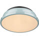 Yep Duncan 2 Light 14 inch Matte Black Flush Mount Ceiling Light in Seafoam, Damp