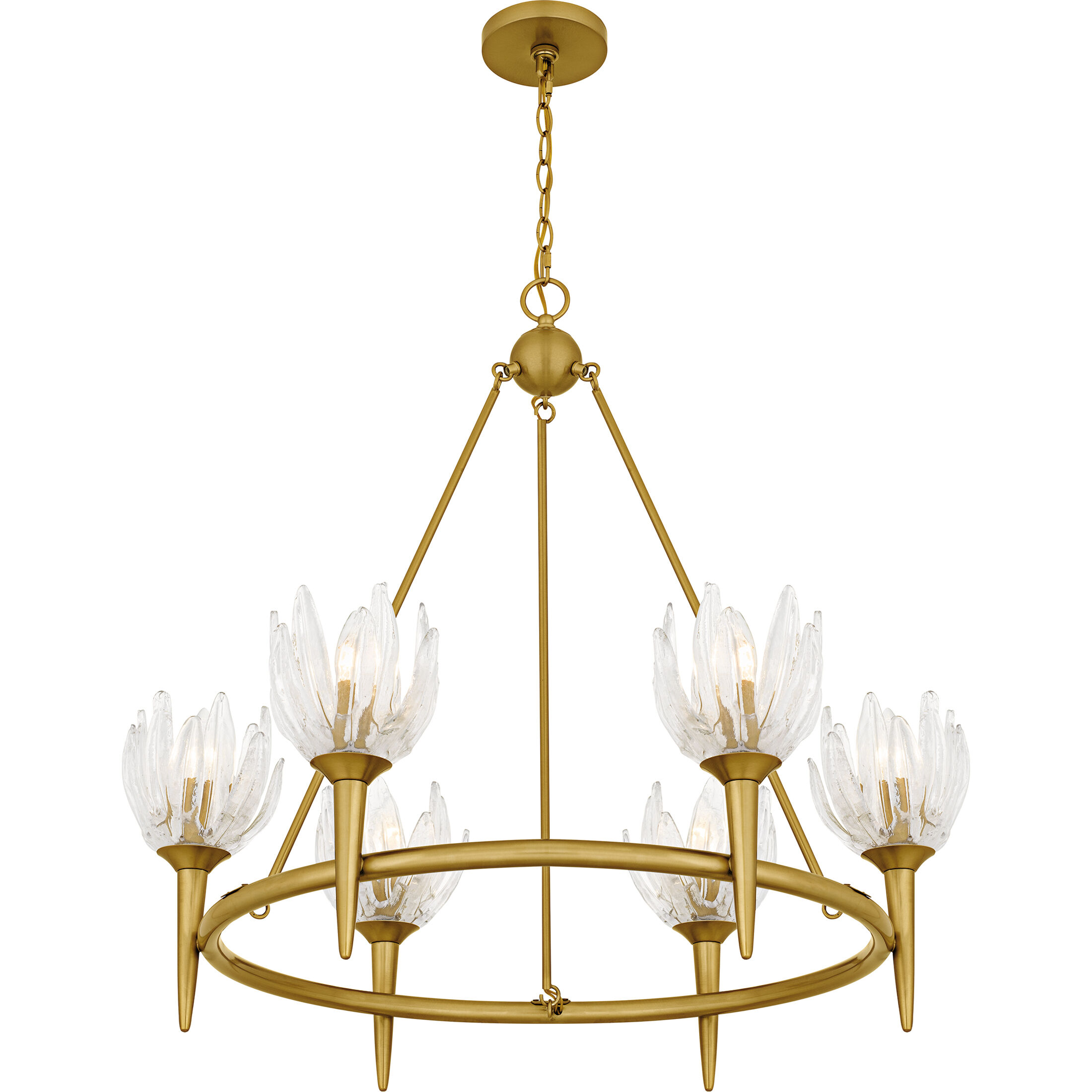 Shea 6 Light 31 inch Brushed Gold Chandelier Ceiling Light