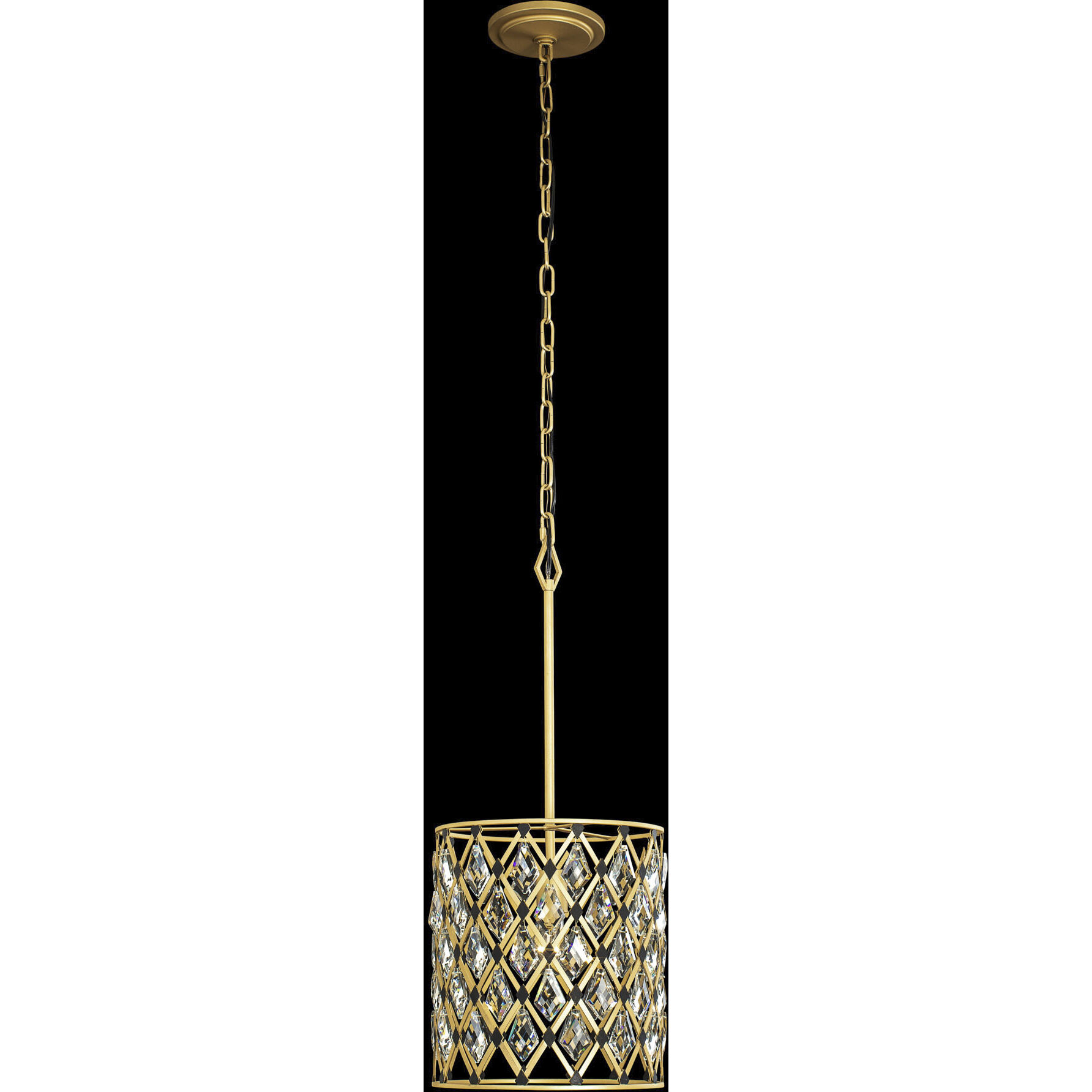 Windsor 1 Light 11.5 inch French Gold and Matte Black Pendant Ceiling Light