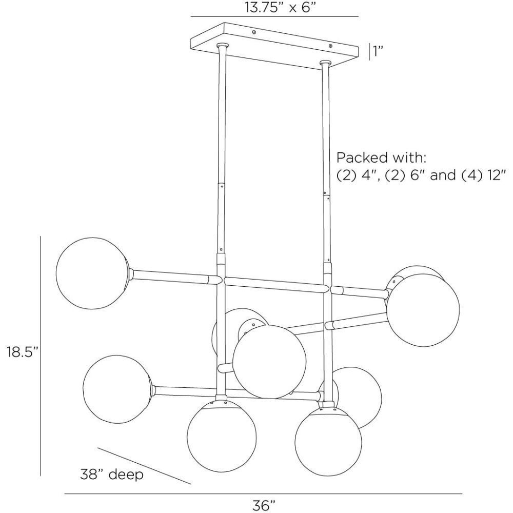 Hadden 9 Light 36 inch Bronze Chandelier Ceiling Light