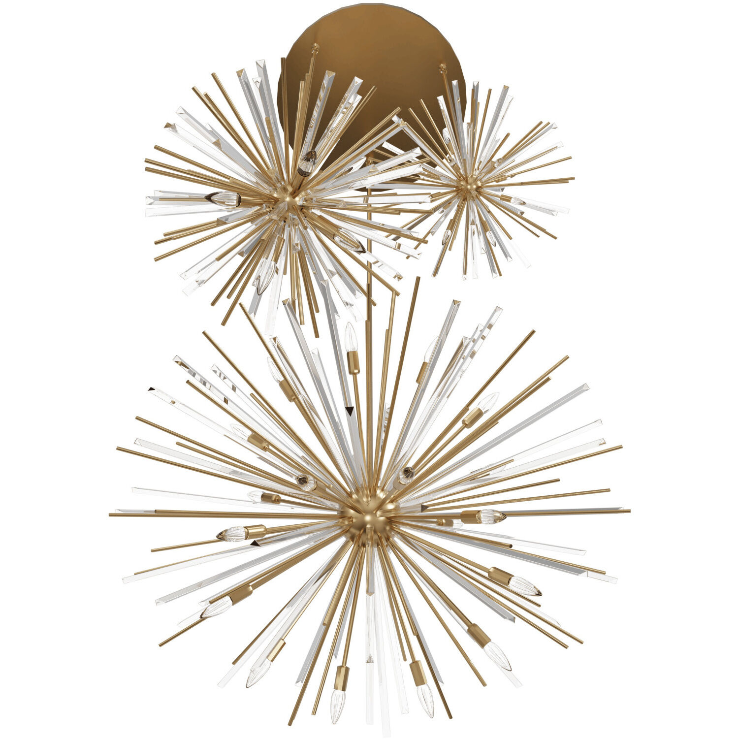 Palisades Ave. 36 Light 82 inch Aged Brass with Champagne Glass Chandelier Ceiling Light