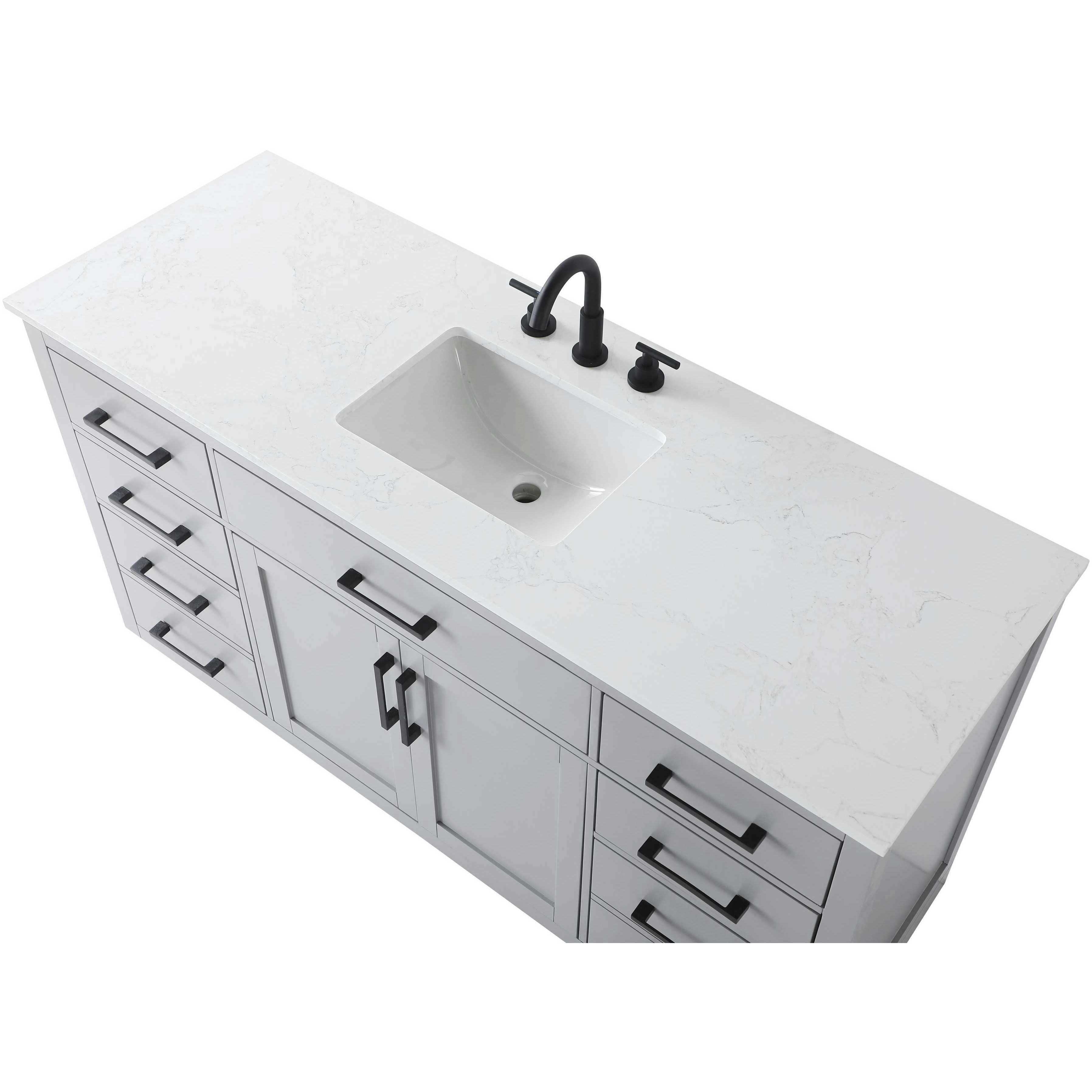 Alden 60 X 35 inch Grey Bathroom Vanity Cabinet