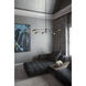 Bowery LED 50 inch Black with Banker Brass Indoor Chandelier Ceiling Light, Convertible to Semi-Flush