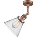 Franklin Restoration Large Cone LED 8 inch Antique Copper Sconce Wall Light in Seedy Glass, Franklin Restoration