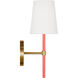 kate spade new york Monroe Sconce Wall Light in Burnished Brass / Coral