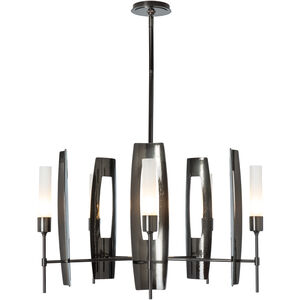 Passage 5 Light 30.3 inch Black Circular Pendant Ceiling Light in Frosted