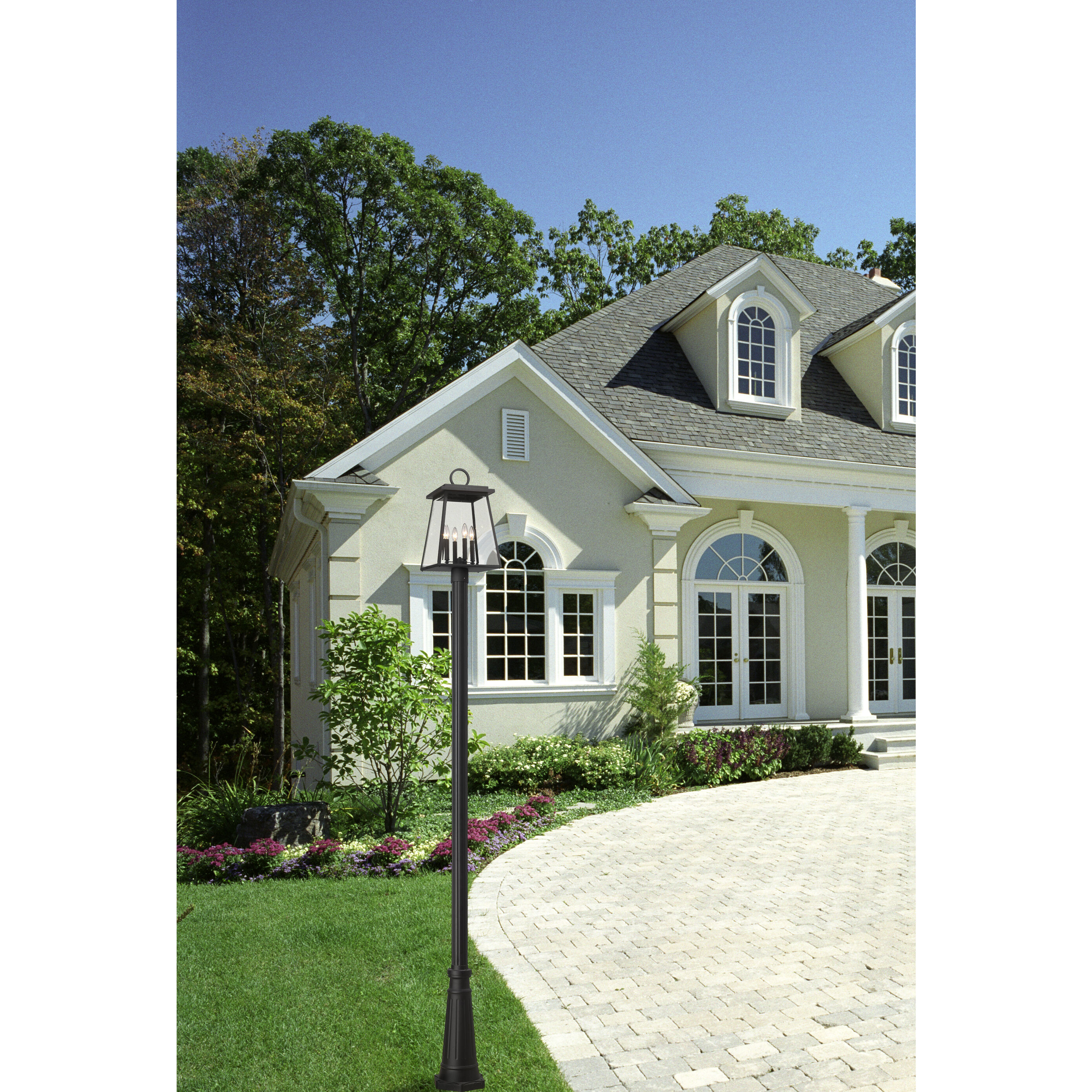 Broughton 4 Light 116.5 inch Black Outdoor Post Mounted Fixture