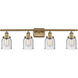 Ballston Small Bell 4 Light 36 inch Brushed Brass Bath Vanity Light Wall Light in Seedy Glass