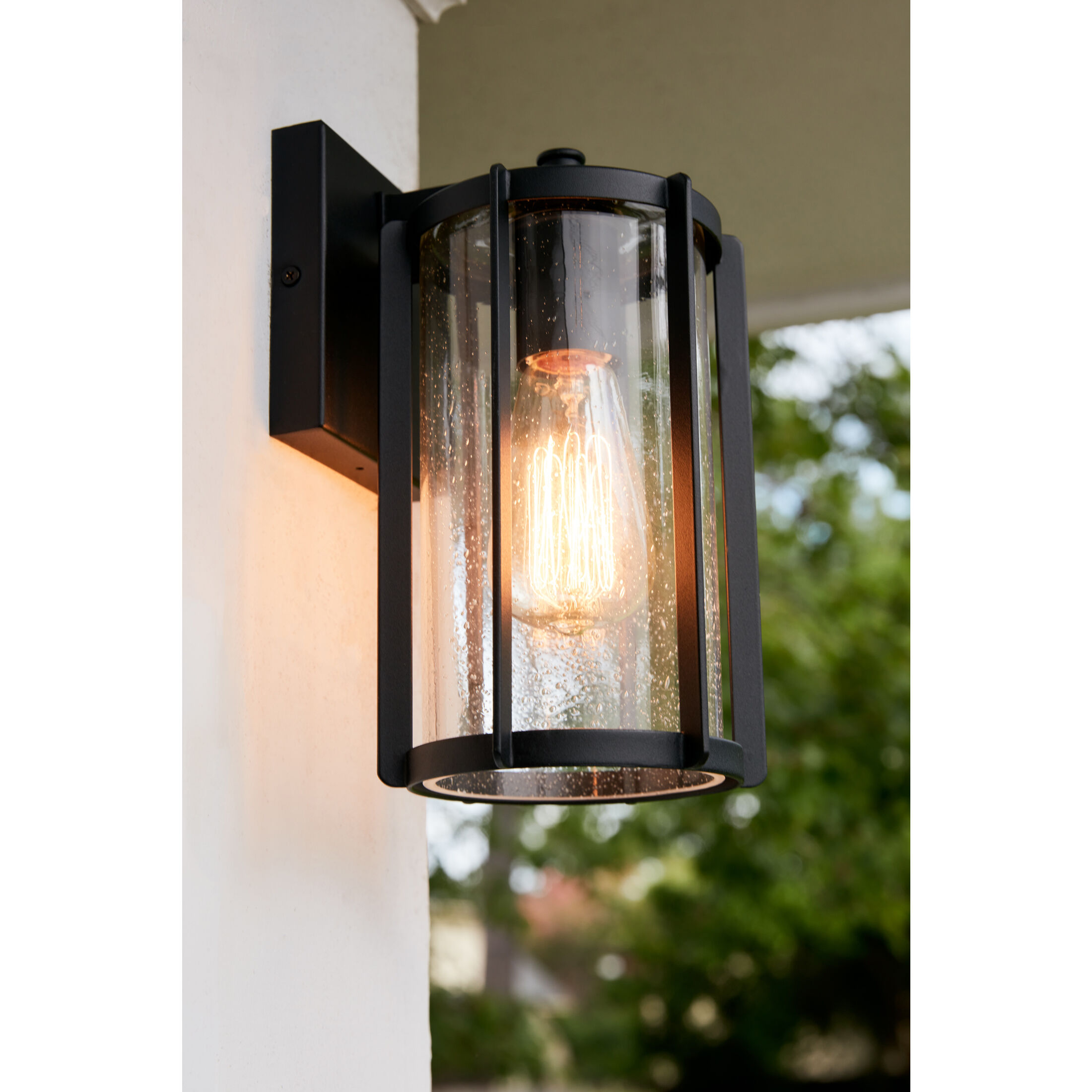 Hazel 1 Light 10.25 inch Earth Black Outdoor Wall Lantern 