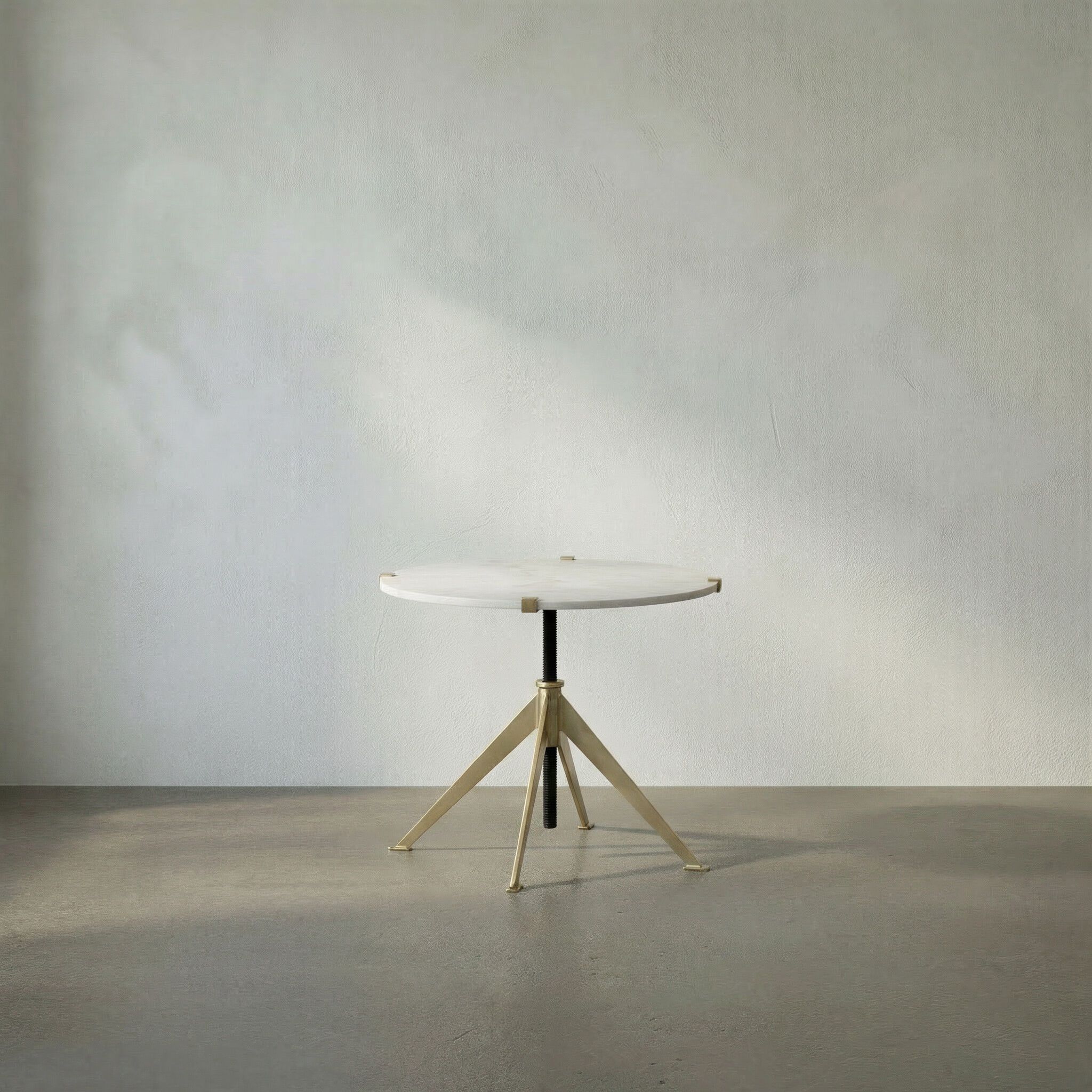 Edith 30.5 X 30.5 inch Antique Brass Adjustable Side Table, Large