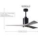 Atlas Patricia-3 52 inch Brushed Nickel with Walnut Tone Blades Ceiling Fan, Atlas