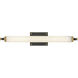Rollins LED 24 inch Black with Heritage Brass Bath Light Wall Light in Black / Heritage Brass, Vertical