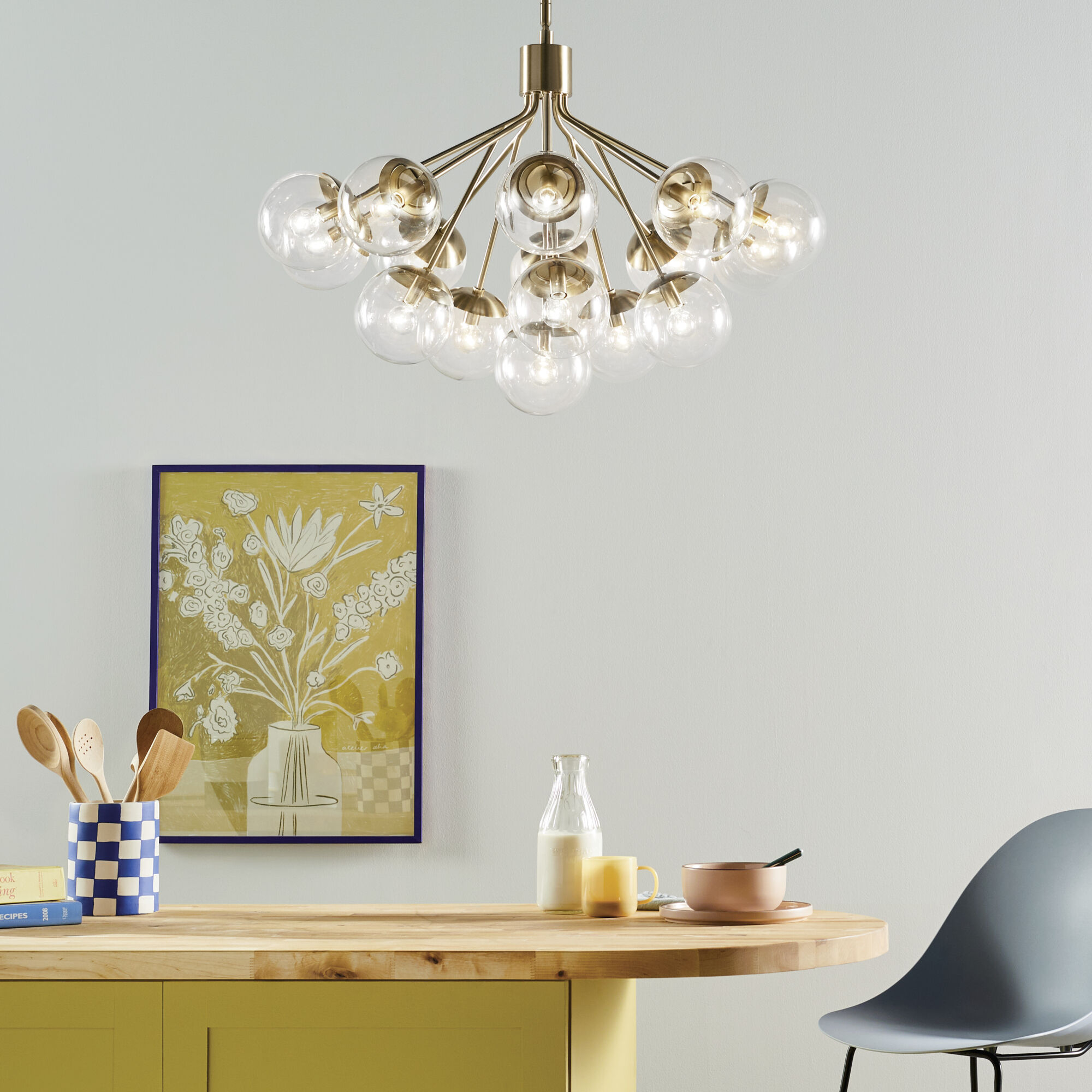 Silvarious 16 Light Champagne Bronze Chandelier/Semi Flush Ceiling Light