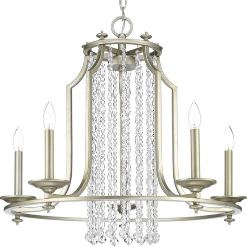 Desiree 5 Light 28 inch Silver Ridge Chandelier Ceiling Light, Design Series