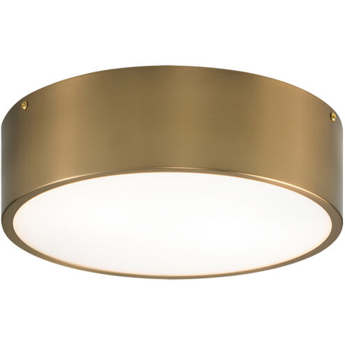 Snare 2 Light 12 inch Aged Gold Brass Flush Mount Ceiling Light