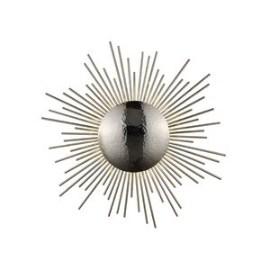 Marquee St. Wall Sconce / Ceiling Flush Mount Wall Light in Hammered Polished Nickel, Convertible to Flush Mount