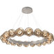 Luna LED Metallic Beige Silver Multi-Pendant Ceiling Light in 3000K LED, Zircon Inner - Bronze Outer