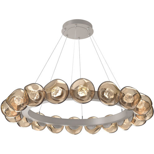 Luna LED Metallic Beige Silver Multi-Pendant Ceiling Light in 3000K LED, Zircon Inner - Bronze Outer