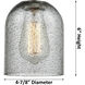 Ballston Caledonia 1 Light 5 inch White and Polished Chrome Mini Pendant Ceiling Light in Charcoal Glass, Ballston